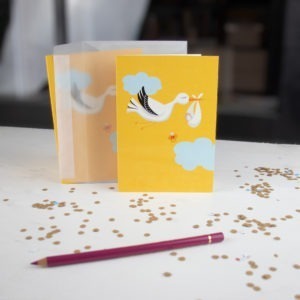 Klappkarte Storch