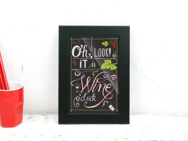 "Wine o'clock", 10x15cm