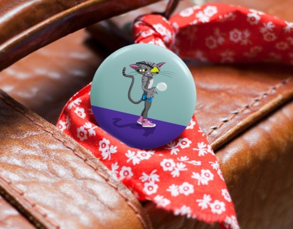 Button "Piratenkater", 37mm