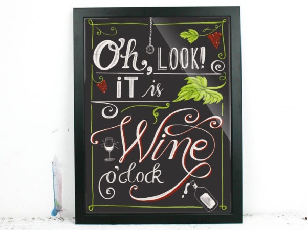 "Wine o'clock", 30x40cm