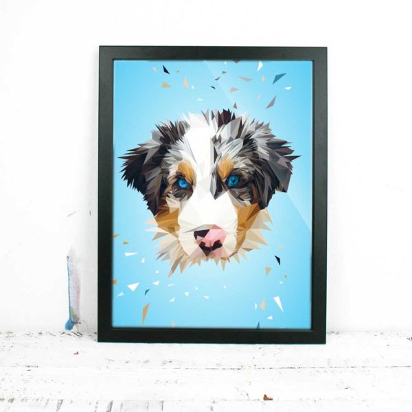 Berner Sennenhund Art Print, Tierportrait im Lowpoly-Stil, Illustration von Annika Kuhn, klimaneutral und in Kleinserie produziert