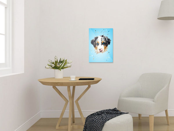 Berner Sennenhund Art Print, Tierportrait im Lowpoly-Stil, Illustration von Annika Kuhn, klimaneutral und in Kleinserie produziert