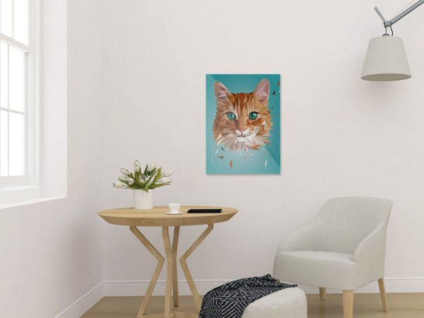 Katze Art Print, Tierportrait im Lowpoly-Stil, Illustration von Annika Kuhn, klimaneutral und in Kleinserie produziert