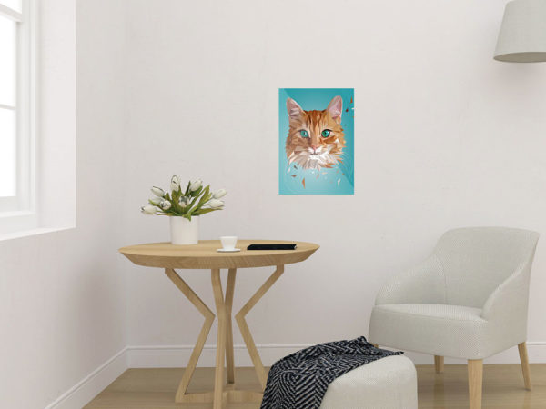 Katze Art Print, Tierportrait im Lowpoly-Stil, Illustration von Annika Kuhn, klimaneutral und in Kleinserie produziert