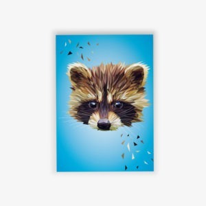 Postkarte Waschbär