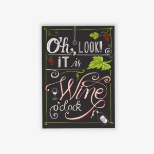 Postkarte wine o'clock