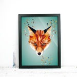 Fuchs Art Print, Tierportrait im Lowpoly-Stil, Illustration von Annika Kuhn, klimaneutral und in Kleinserie produziert