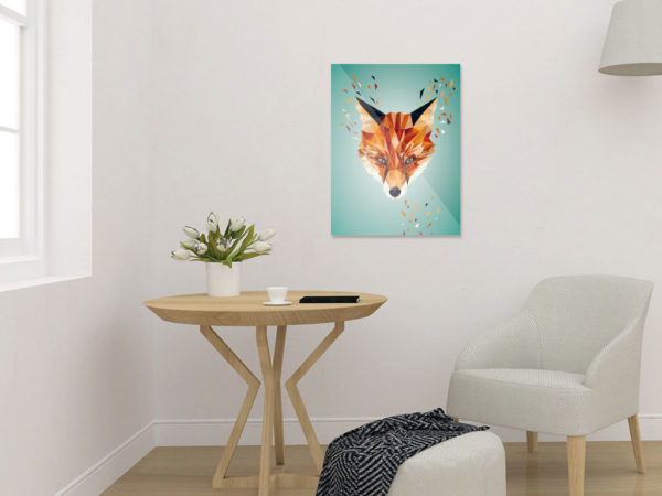 Fuchs Art Print, Tierportrait im Lowpoly-Stil, Illustration von Annika Kuhn, klimaneutral und in Kleinserie produziert