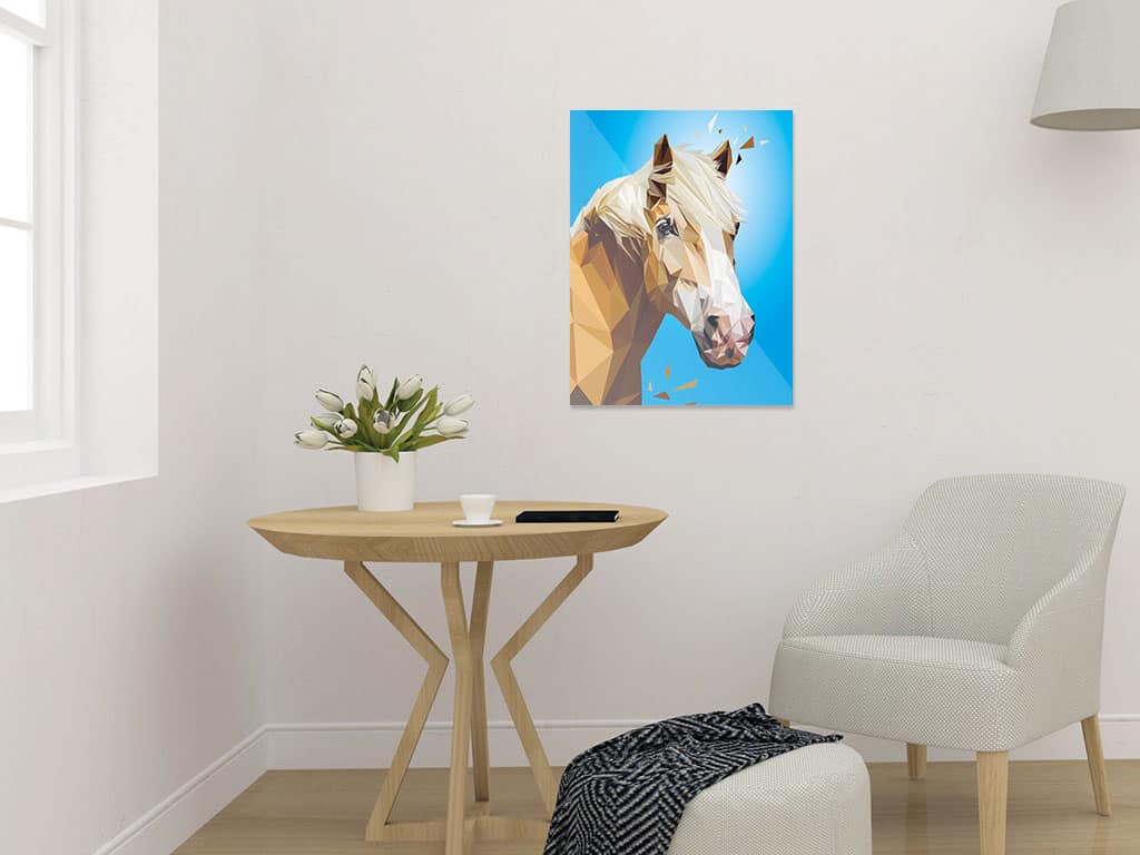 Pferd Art Print, Tierportrait im Lowpoly-Stil, Illustration von Annika Kuhn, klimaneutral und in Kleinserie produziert