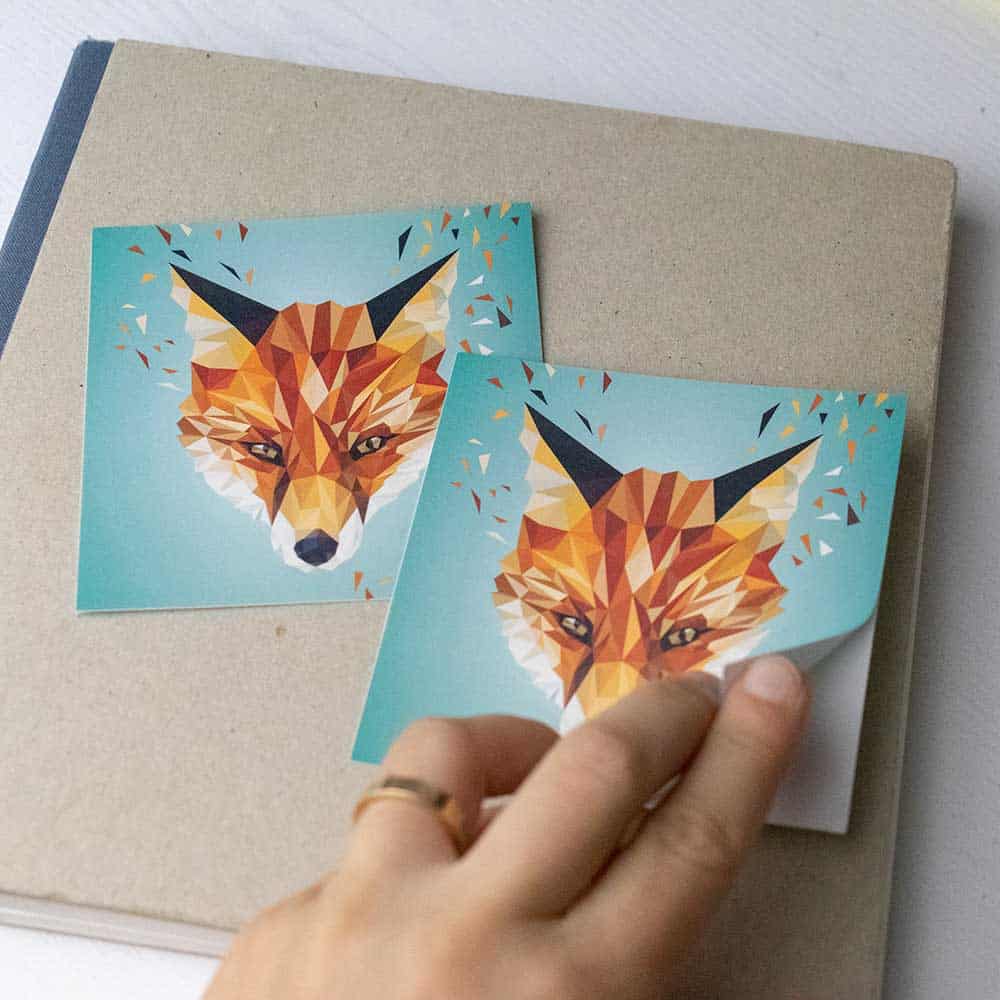 Fuchs Aufkleber, outdoor-geeignet, 10x10cm, lowpoly illustration Fuchsportrait, klimaneutral, handmade und Kleinserie