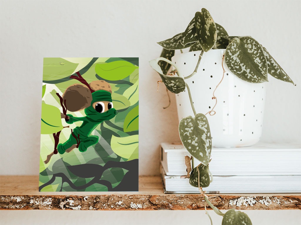 Postkarte Ninjamaus