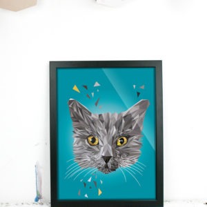 "Katze Kartäuser", 21x30cm
