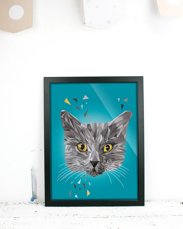 "Katze Kartäuser", 30x40cm