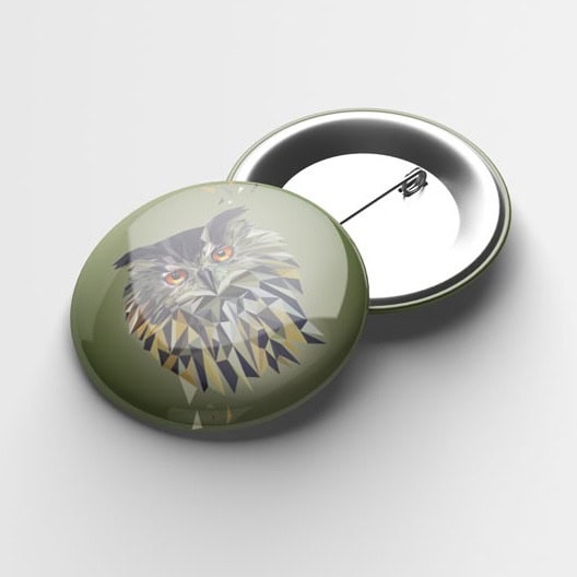 Button "Eule Lowpoly", 37mm