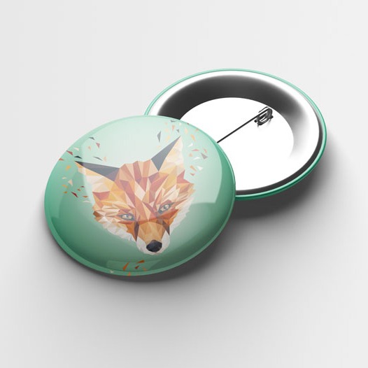 Button "Fuchs Lowpoly", 37mm