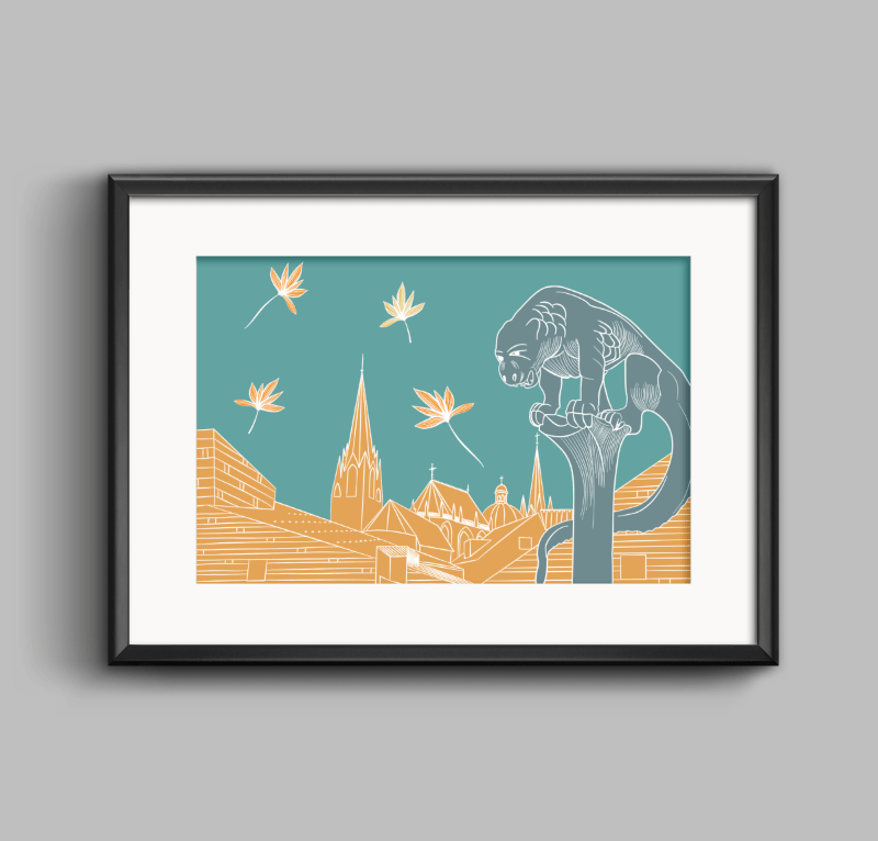 "Aachener Fenster & Bahkauv", 30x21cm