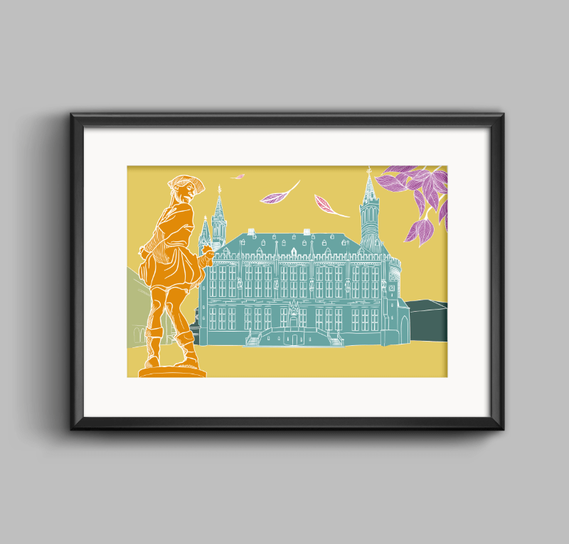 "Aachener Rathaus & Hühnerdieb", 30x21cm