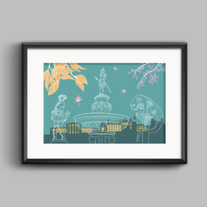 "Aachener Skyline", 30x21cm